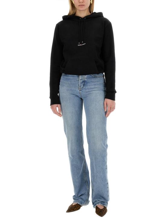  생로랑 리브 고쉬 로고 후드 677256 YB2EZ1035 BLACK - SAINT LAURENT