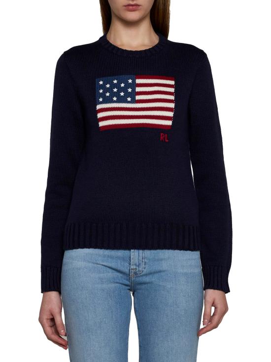 26FW 폴로 랄프로렌 아이코닉 플래그 스웨터 211896939 001 NAVY - POLO RALPH LAUREN