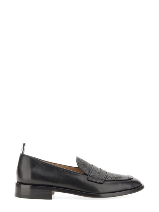  톰브라운 비텔로 카프 레더 플렉서블 레더 솔 소프트 페니 로퍼 MFL076A 05584001 BLACK - THOM BROWNE