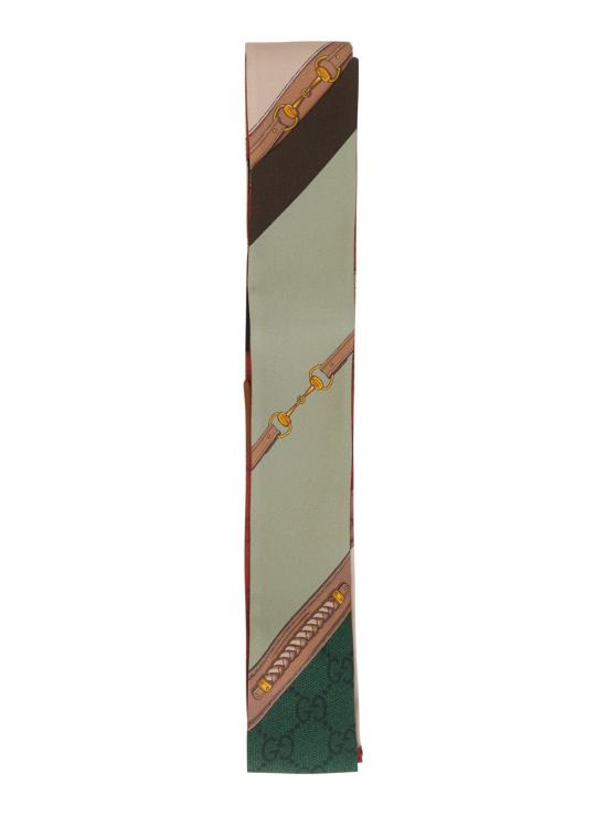 26FW 구찌 헤리티지 프린트 실크 넥 보우 791008 GREEN