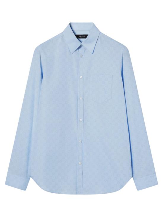 26SS 구찌 GG 코튼 포플린 셔츠 860785 ZAUO84774 BLUE