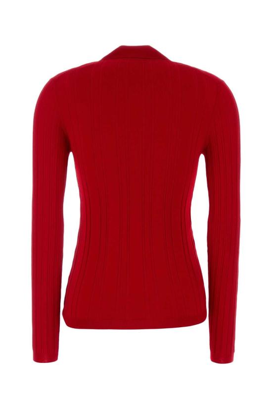 26FW 프라다 골지 코튼 니트 롱 슬리브 폴로 스웨터 P24F3ISOOO17WK F0011 RED - PRADA