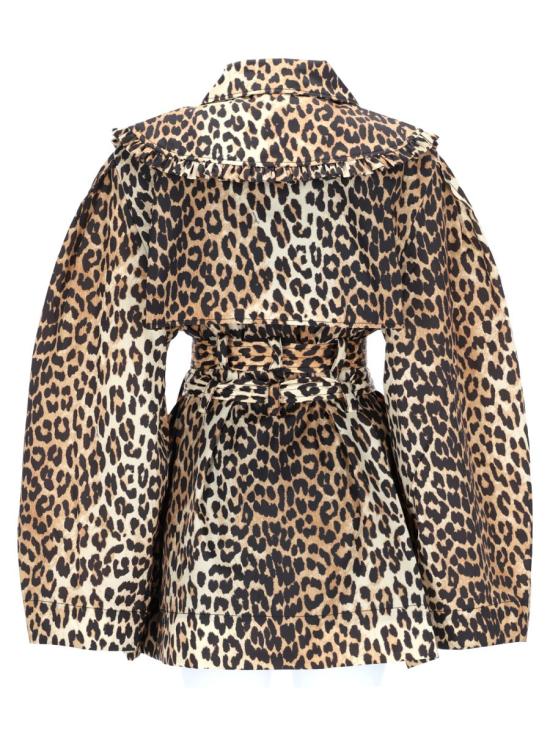 26SS 가니 레오파드 쇼트 트렌치 코트 A1010074 859 MULTICOLOR - GANNI