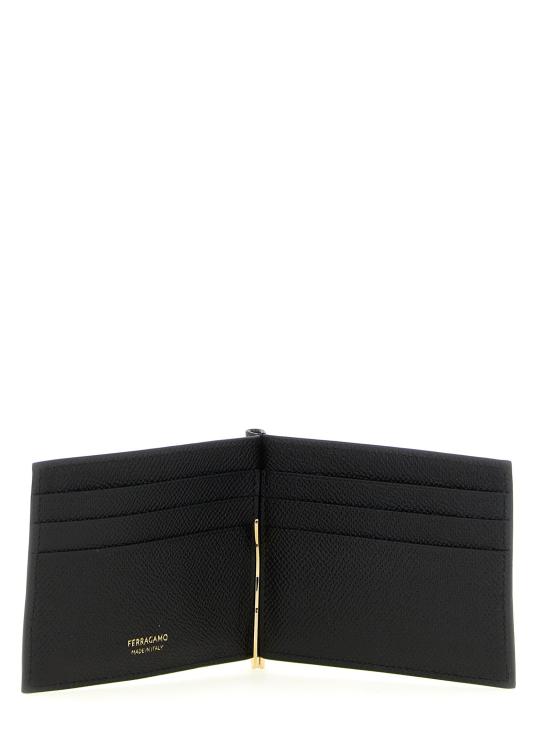 26FW 살바토레 페라가모 명함지갑 클립형 지갑 겸 카드 홀더, 블랙 색상, 간치니 - SALVATORE FERRAGAMO