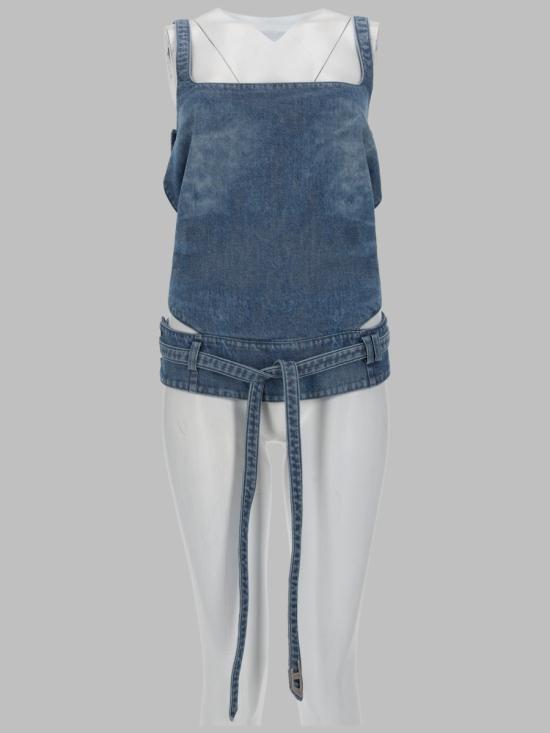 26SS 디젤 드-사이라-Fsi2 오픈-백 탑 인 새틴 데님 A23787 09P2301 DENIM