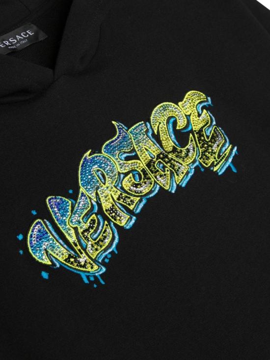  베르사체 후드 티셔츠 1007359K 1A075586BD70 BLACK - VERSACE