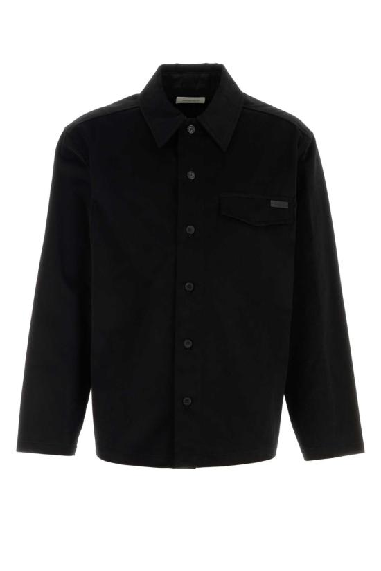 26FW 생로랑 코튼 오버셔츠 873919Y1O39 1000 BLACK