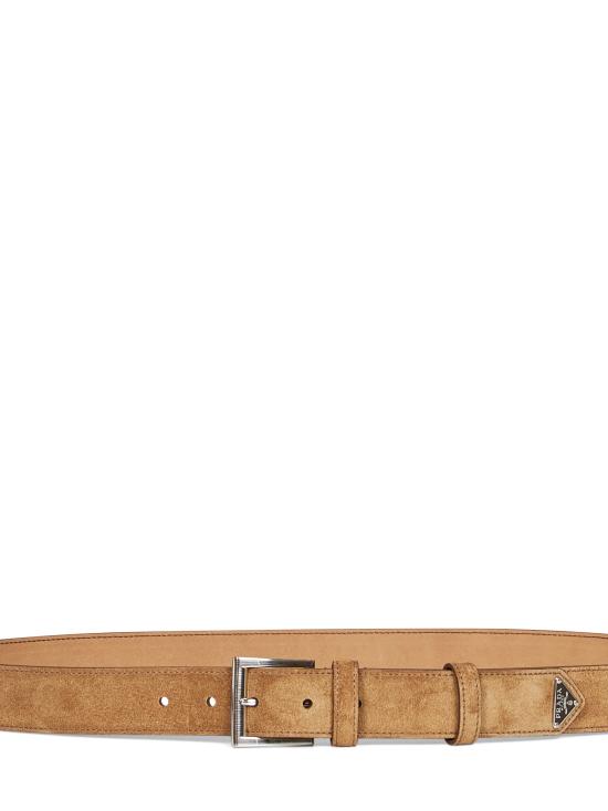 26FW 프라다 트라이앵글 로고 스웨이드 카프스킨 벨트 2CC672054F0A68 BEIGE - PRADA