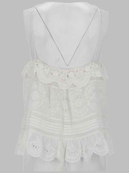 26SS 이자벨마랑에뚜왈 프리샤 코튼 앤 플로럴 레이스 탑 HT0769FA D1J05E20WH WHITE - ISABEL MARANT ETOILE