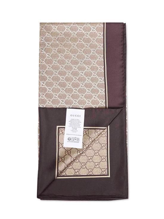 26FW 구찌 프린트 실크 까레 8122513G0019865 BROWN - GUCCI