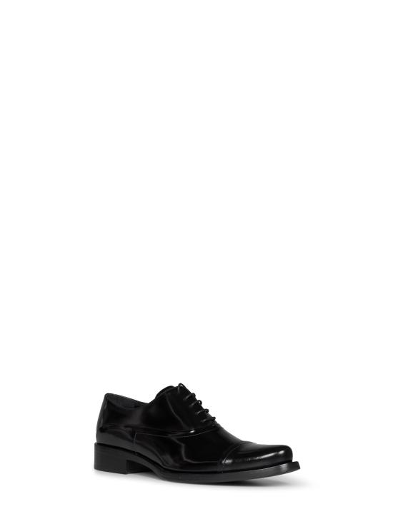 26FW 프라다 브러쉬드 가죽 레이스업 슈즈 1E706O035055F0002 BLACK - PRADA