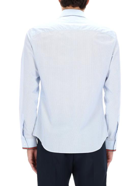 26SS 구찌 웹 디테일 스트라이프 코튼 셔츠 852707 ZAS5W4305 BLUE - GUCCI