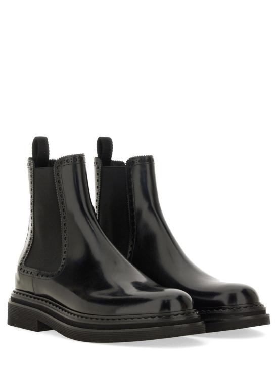  돌체앤가바나 브러쉬드 카프스킨 앵클 부츠 A60592 A120380999 BLACK
