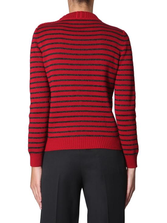  생로랑 스트라이프 니트 스웨터 589718 YAJG25125 RED - SAINT LAURENT