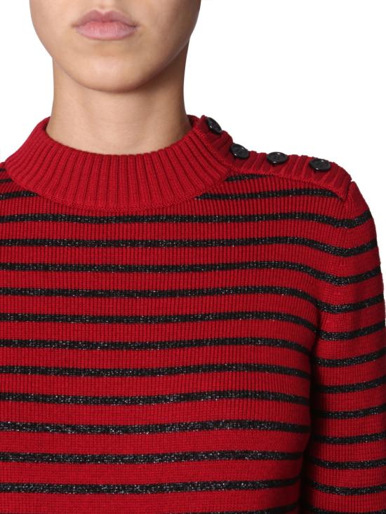  생로랑 스트라이프 니트 스웨터 589718 YAJG25125 RED - SAINT LAURENT