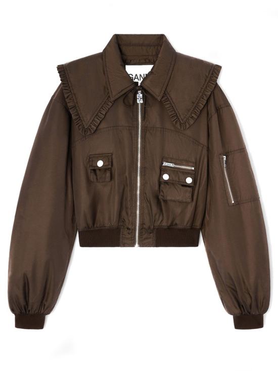 26SS 가니 나일론 봄버 자켓 A1010046 ZWX BLACK