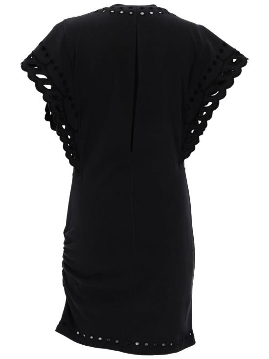 26SS 이자벨마랑에뚜왈 올랑 숏 코튼 앤 브로더리 앙글레즈 드레스 RO1016FA D1N08E02FK BLACK - ISABEL MARANT ETOILE