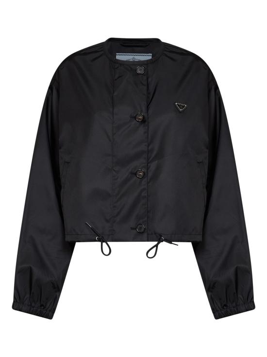 26FW 프라다 삼각로고 리나일론 버튼 블루종 자켓 292387OOO1WQ8F0002 BLACK
