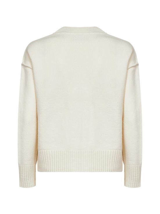 26FW 아미 하트 로고 인타르시아 V넥 가디건 UKC367 018151 IVORY - AMI