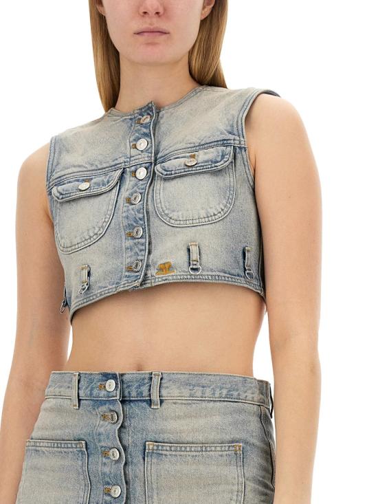  쿠레쥬 폴로 티셔츠 124DBL153 DE00167011 DENIM - COURREGES