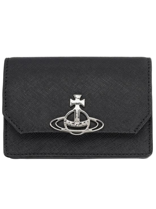 26FW 비비안웨스트우드 사피아노 카우 레더 카드 홀더 5115002OW L001NN401 BLACK - VIVIENNE WESTWOOD