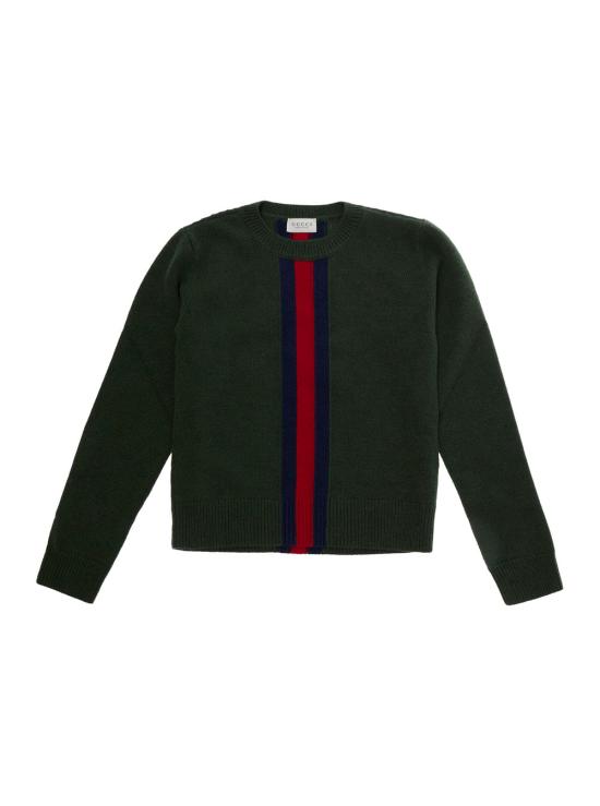 26FW 구찌 WEB 스트라이프 울 니트 스웨터 867433XKFNR GREEN