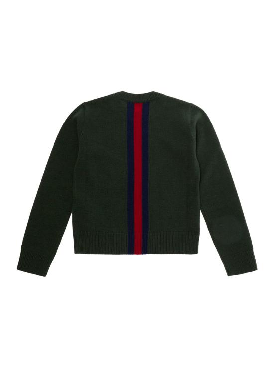 26FW 구찌 WEB 스트라이프 울 니트 스웨터 867433XKFNR GREEN - GUCCI