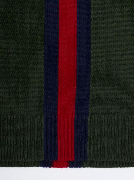 26FW 구찌 WEB 스트라이프 울 니트 스웨터 867433XKFNR GREEN - GUCCI