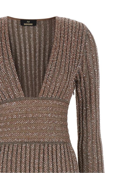 26FW 미소니 롱 원피스 니트 메탈릭 드레스 멀티컬러 - MISSONI