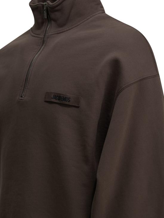 26FW 자크뮈스 긴팔 티셔츠 Le Camionneur Gros Grain 스웨트셔츠 브라운 - JACQUEMUS