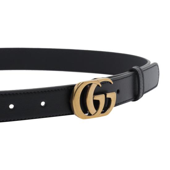 26FW 구찌 컷 GG 마몽 씬 벨트 A005SN AAGYS1000 BLACK - GUCCI
