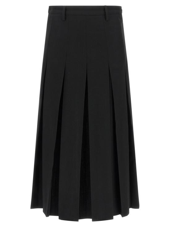 26FW MM6 메종마르지엘라 미디 스커트 겹쳐진 주름  블랙