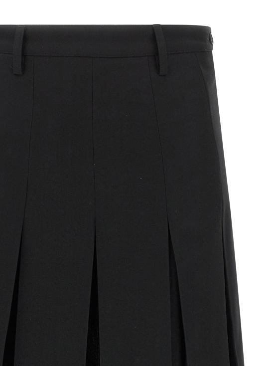 26FW MM6 메종마르지엘라 미디 스커트 겹쳐진 주름  블랙 - MM6 MAISON MARGIELA