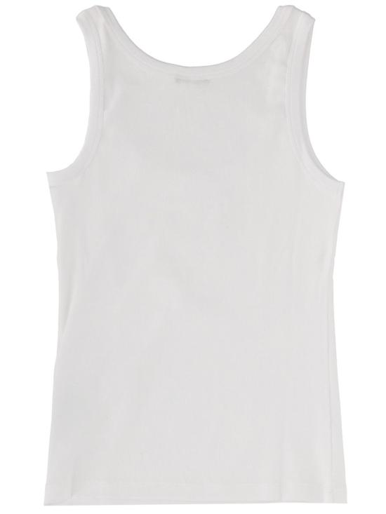 26SS 베르사체 로고 패피 리브드 스트레치 코튼 탱크탑 1023210 1A172221W000 WHITE - VERSACE