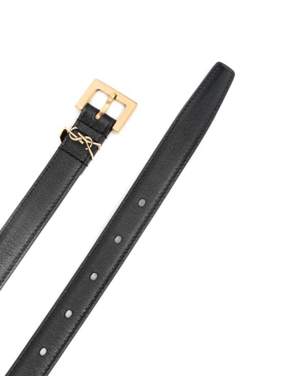 26FW 생로랑 카산드라 씬 스퀘어 버클 벨트 554465 BOO0W1000 NERO - SAINT LAURENT