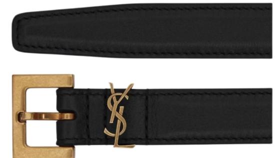 26FW 생로랑 카산드라 씬 스퀘어 버클 벨트 554465 BOO0W1000 NERO - SAINT LAURENT