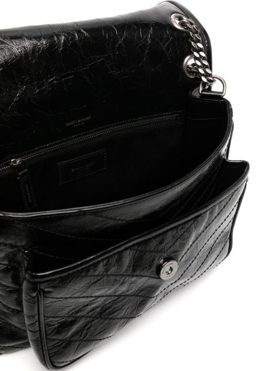 26FW 생로랑 크링클 빈티지 레더 미디움백 6331580 EN041000 Nero - SAINT LAURENT