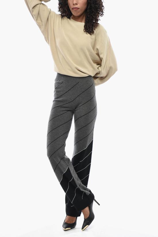  스텔라 맥카트니 스트레이트 팬츠 6K02463S23588490 Nero Grigio - STELLA MCCARTNEY