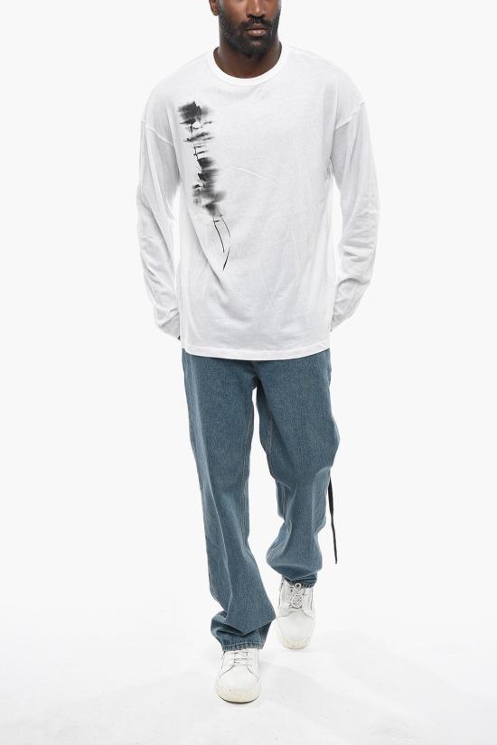  앤 드뮐미스터 긴팔 티셔츠 MJTS0506 FA206 001 Black White - ANN DEMEULEMEESTER