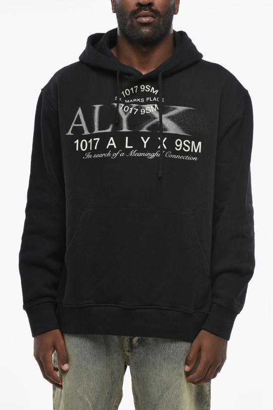  1017 알릭스 9SM 후드 티셔츠 AAUSW0175FA02 0 BLK0001 Black