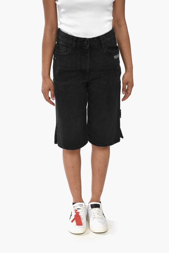  오프화이트 데님 숏팬츠 OWYC005F21DEN0021000 Black