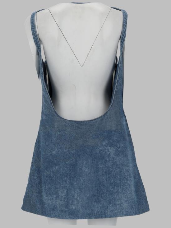 26SS 디젤 드-셀룬-Fsi 쇼트 드레스 인 새틴 데님 A23786 09P2301 BLUE - DIESEL