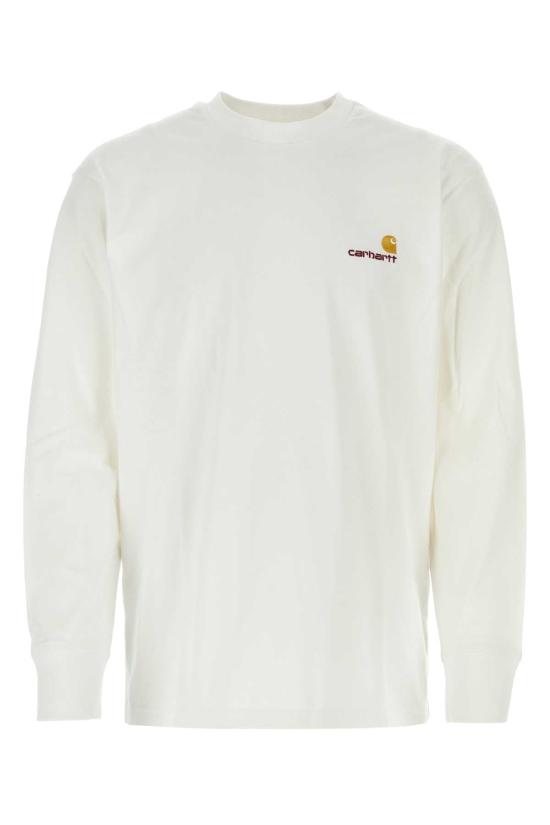 26FW 칼하트 WIP 아메리칸 스크립트 롱슬리브 티셔츠 I029955 02XX WHITE