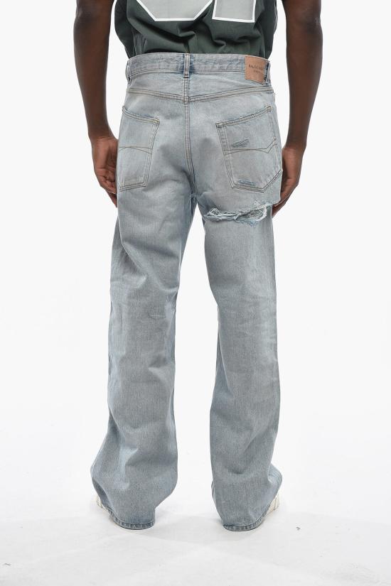  발렌시아가 디스트레스드 릴렉스드 핏 팬츠 851352TTW744200 Blue - BALENCIAGA