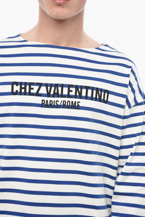  발렌티노 가라바니 긴팔 티셔츠 6V3MG16RAPVRGY Bianco Blu - VALENTINO GARAVANI