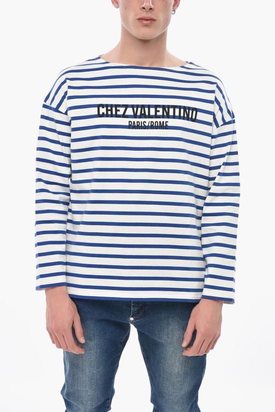  발렌티노 가라바니 긴팔 티셔츠 6V3MG16RAPVRGY Bianco Blu
