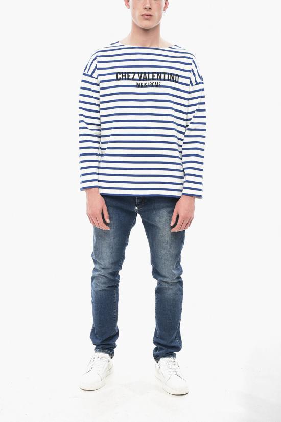  발렌티노 가라바니 긴팔 티셔츠 6V3MG16RAPVRGY Bianco Blu - VALENTINO GARAVANI