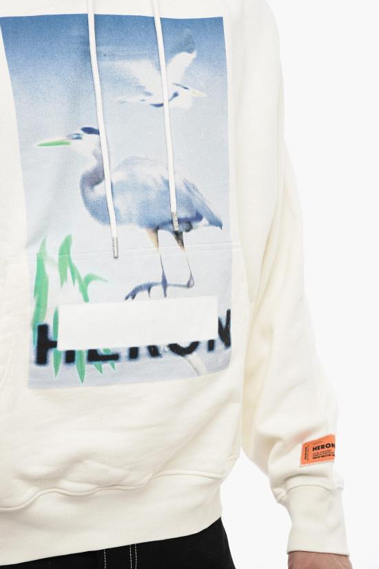  헤론 프레스톤 후드 티셔츠 HMBB024S23 JER002 0140 White - HERON PRESTON