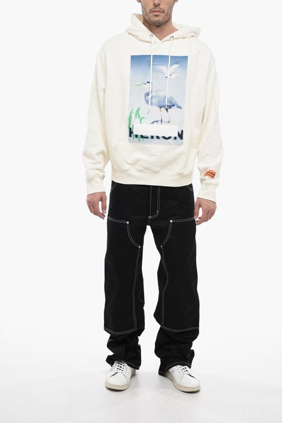  헤론 프레스톤 후드 티셔츠 HMBB024S23 JER002 0140 White - HERON PRESTON