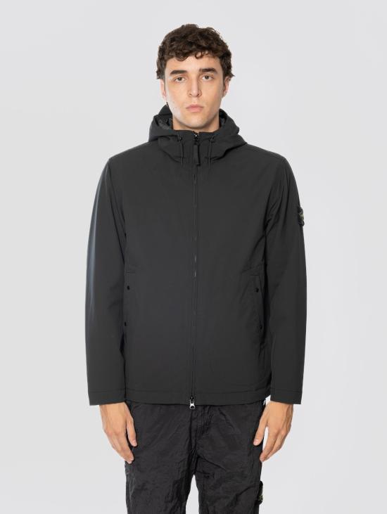 26FW 스톤 아일랜드 자켓 Membrana Soft Shell Due Strati Impermeabile Nero 소재 파카